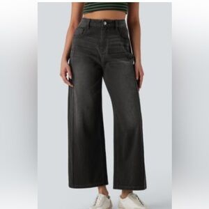 Wide-Leg Black Jeans
